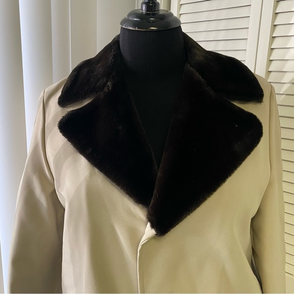 VINTAGE Faux Fur Lined Pea Coat JC Penny The Mens Shop Size 42 Regular USA - Picture 2 of 6